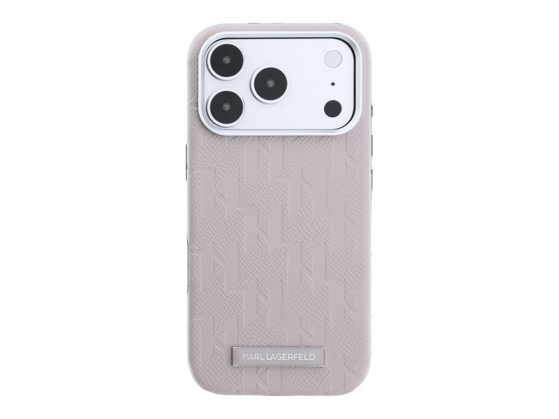 Karl Lagerfeld Grained Mono Resin Logo MagSafe Case for iPhone 17 Pro Max / 18 Pro Max - Pink