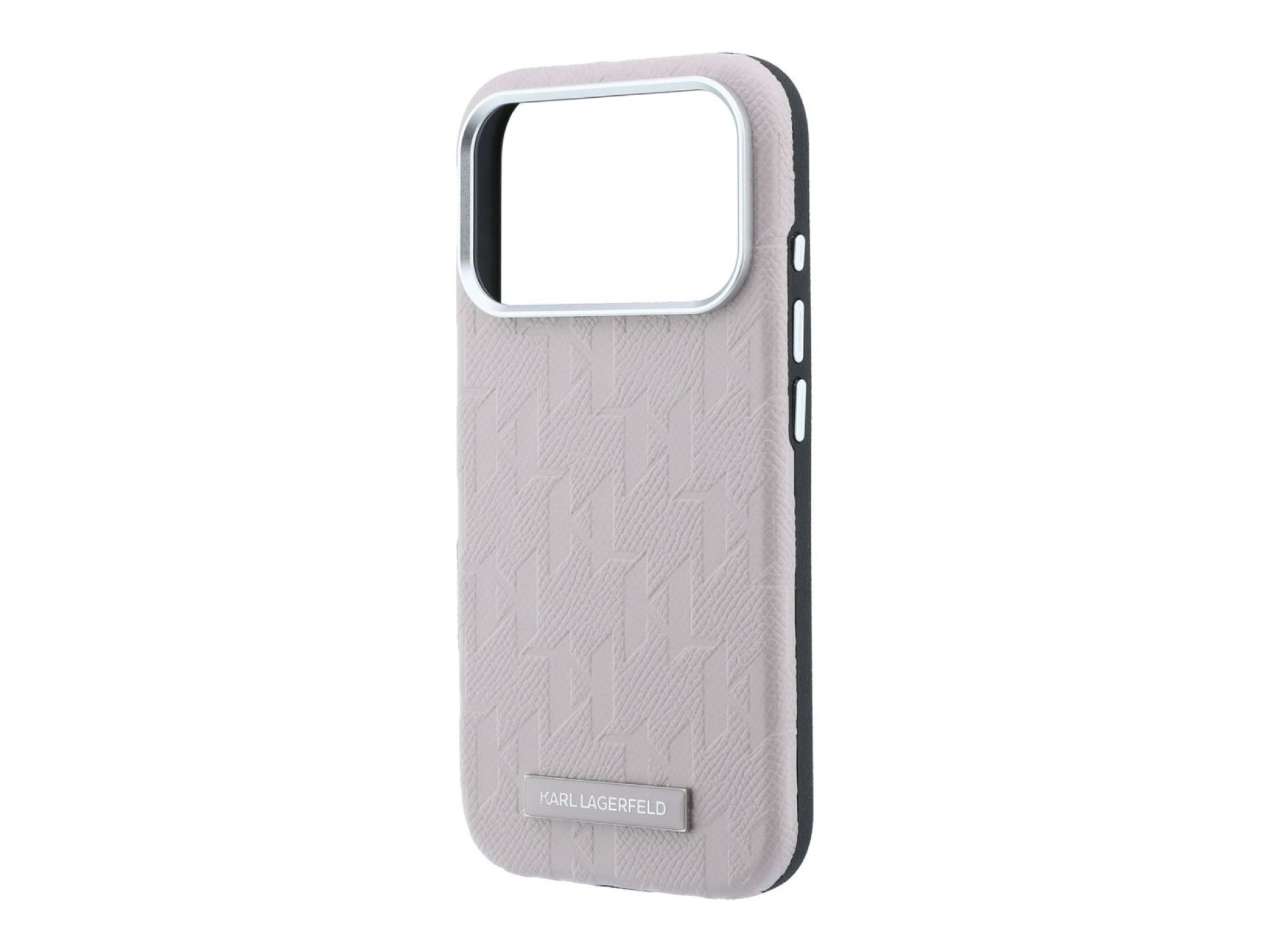 Karl Lagerfeld Grained Mono Resin Logo MagSafe Case for iPhone 17 Pro Max / 18 Pro Max - Pink