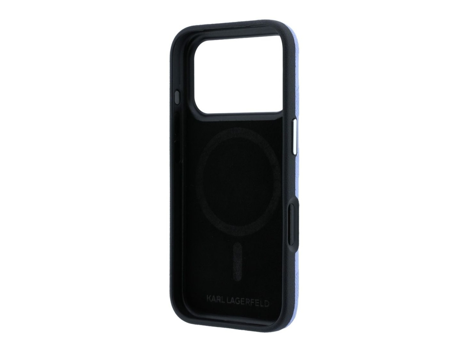 Karl Lagerfeld Grained Mono Resin Logo MagSafe Case for iPhone 17 Pro Max / 18 Pro Max - Light Blue