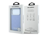 Karl Lagerfeld Grained Mono Resin Logo MagSafe Case for iPhone 17 Pro Max / 18 Pro Max - Light Blue Karl Lagerfeld Grained Mono Resin Logo MagSafe Case for iPhone 17 Pro Max / 18 Pro Max - Light Blue