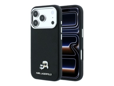 Funda met�lica MagSafe Karl Lagerfeld Grained Heads para iPhone 17 Pro / 18 Pro - Negra