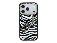 Capa MagSafe Karl Lagerfeld IML Signature Zebra Glitter para iPhone 17 Pro/18 Pro - Dourado Capa MagSafe Karl Lagerfeld IML Signature Zebra Glitter para iPhone 17 Pro/18 Pro - Dourado