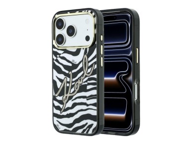 Funda Karl Lagerfeld IML Signature Zebra Glitter MagSafe para iPhone 17 Pro Max / 18 Pro Max - Oro Funda Karl Lagerfeld IML Signature Zebra Glitter MagSafe para iPhone 17 Pro Max / 18 Pro Max - Oro