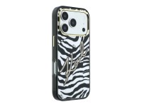 Capa MagSafe Karl Lagerfeld IML Signature Zebra Glitter para iPhone 17 Pro/18 Pro - Dourado Capa MagSafe Karl Lagerfeld IML Signature Zebra Glitter para iPhone 17 Pro/18 Pro - Dourado