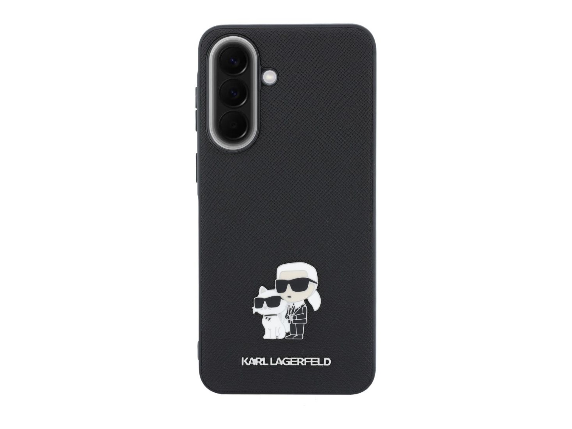 Karl Lagerfeld Saffiano Case with K&C Metal Logo for Samsung Galaxy A57 5G - Black