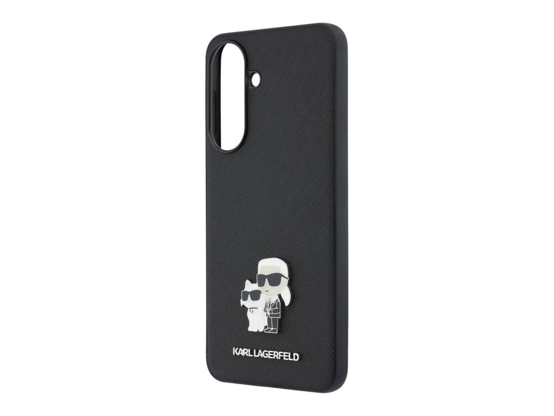 Karl Lagerfeld Saffiano Case with K&C Metal Logo for Samsung Galaxy A57 5G - Black