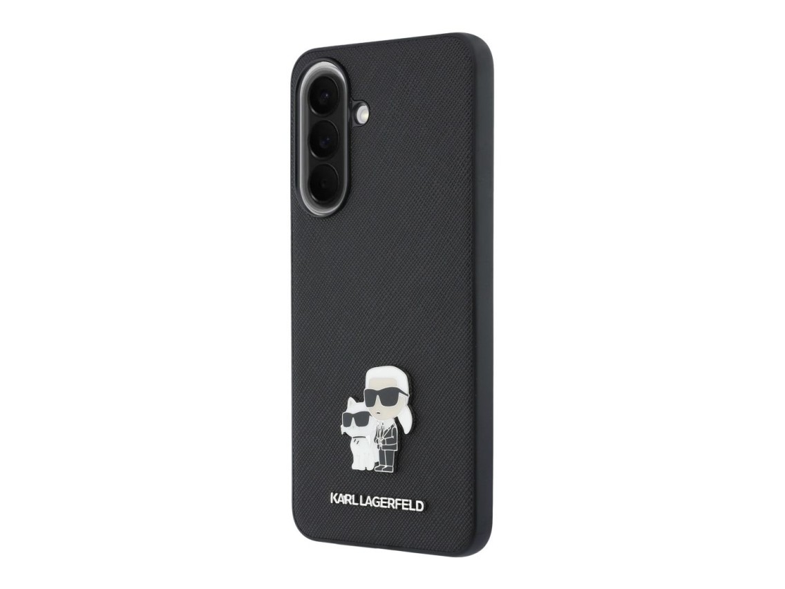 Karl Lagerfeld Saffiano Case with K&C Metal Logo for Samsung Galaxy A57 5G - Black