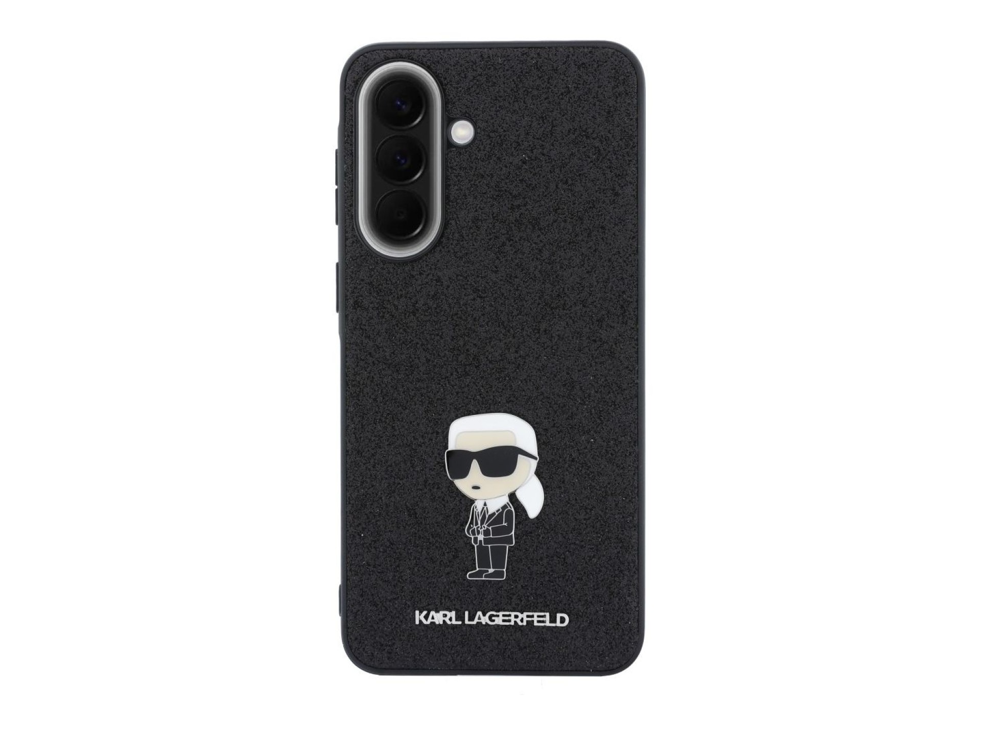 Karl Lagerfeld Fixed Glitter Ikonik Logo Metal Pin Case for Samsung Galaxy A37 5G - Black