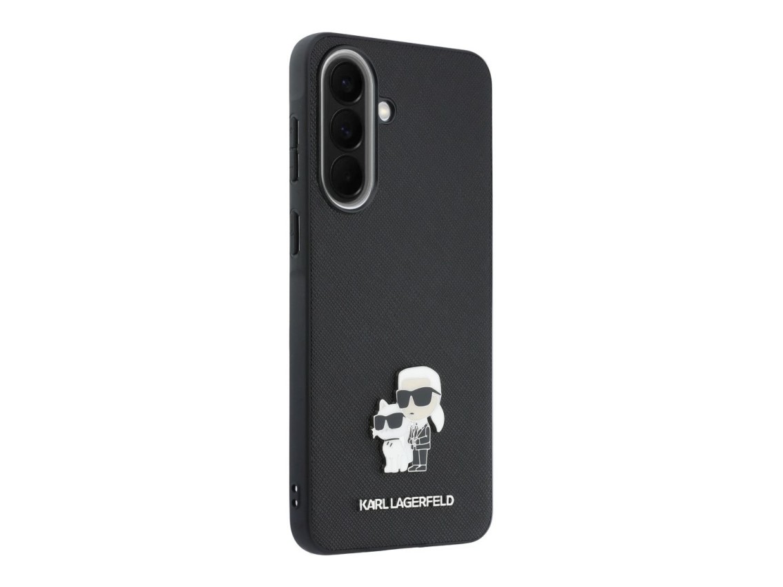 Karl Lagerfeld Saffiano Case with K&C Metal Logo for Samsung Galaxy A57 5G - Black