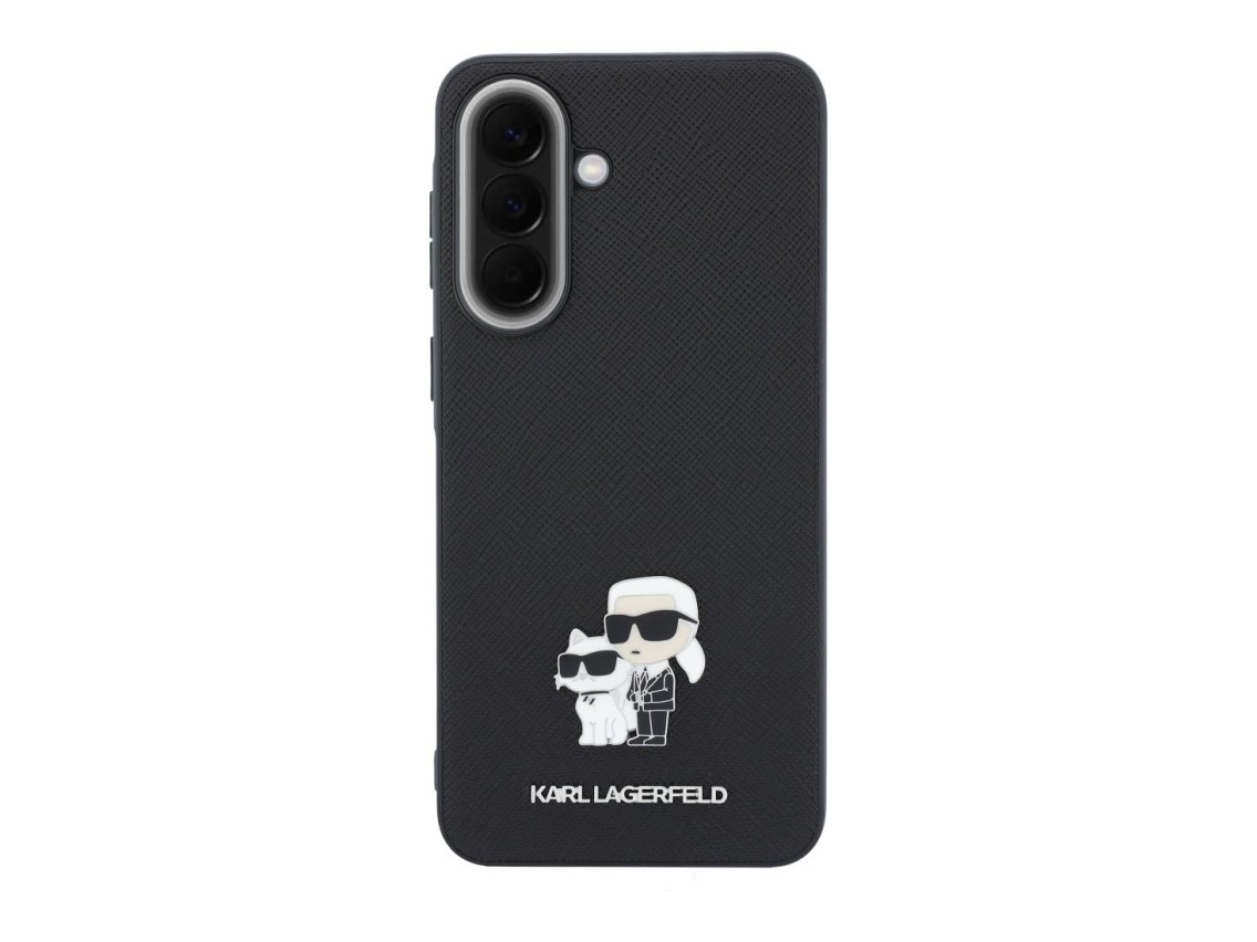 Karl Lagerfeld Saffiano Case with K&C Metal Logo for Samsung Galaxy A57 5G - Black