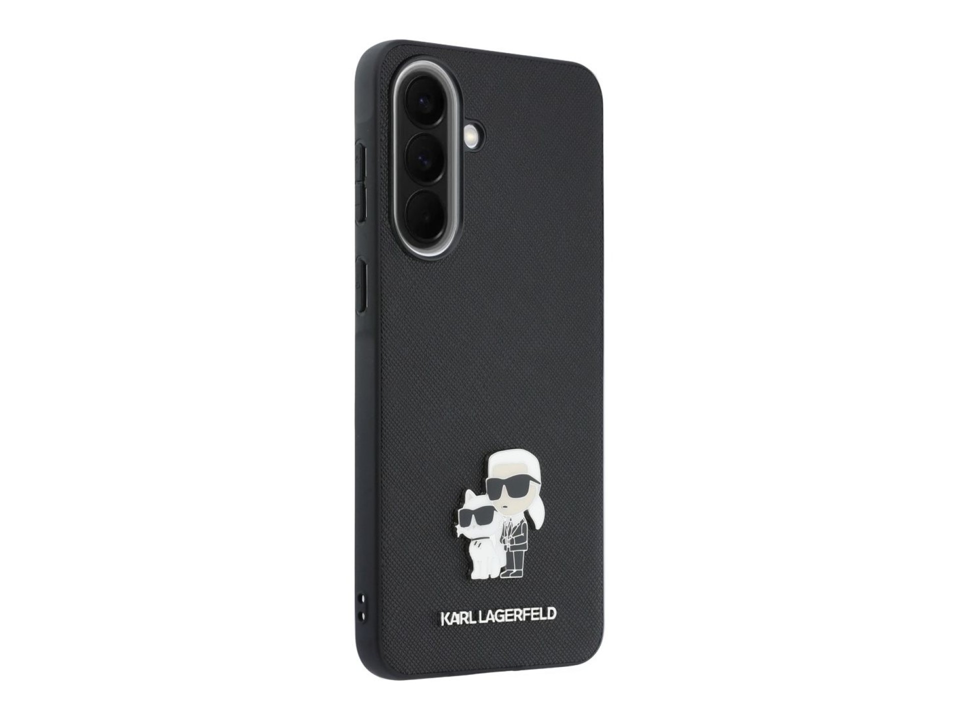 Karl Lagerfeld Saffiano Case with K&C Metal Logo for Samsung Galaxy A57 5G - Black