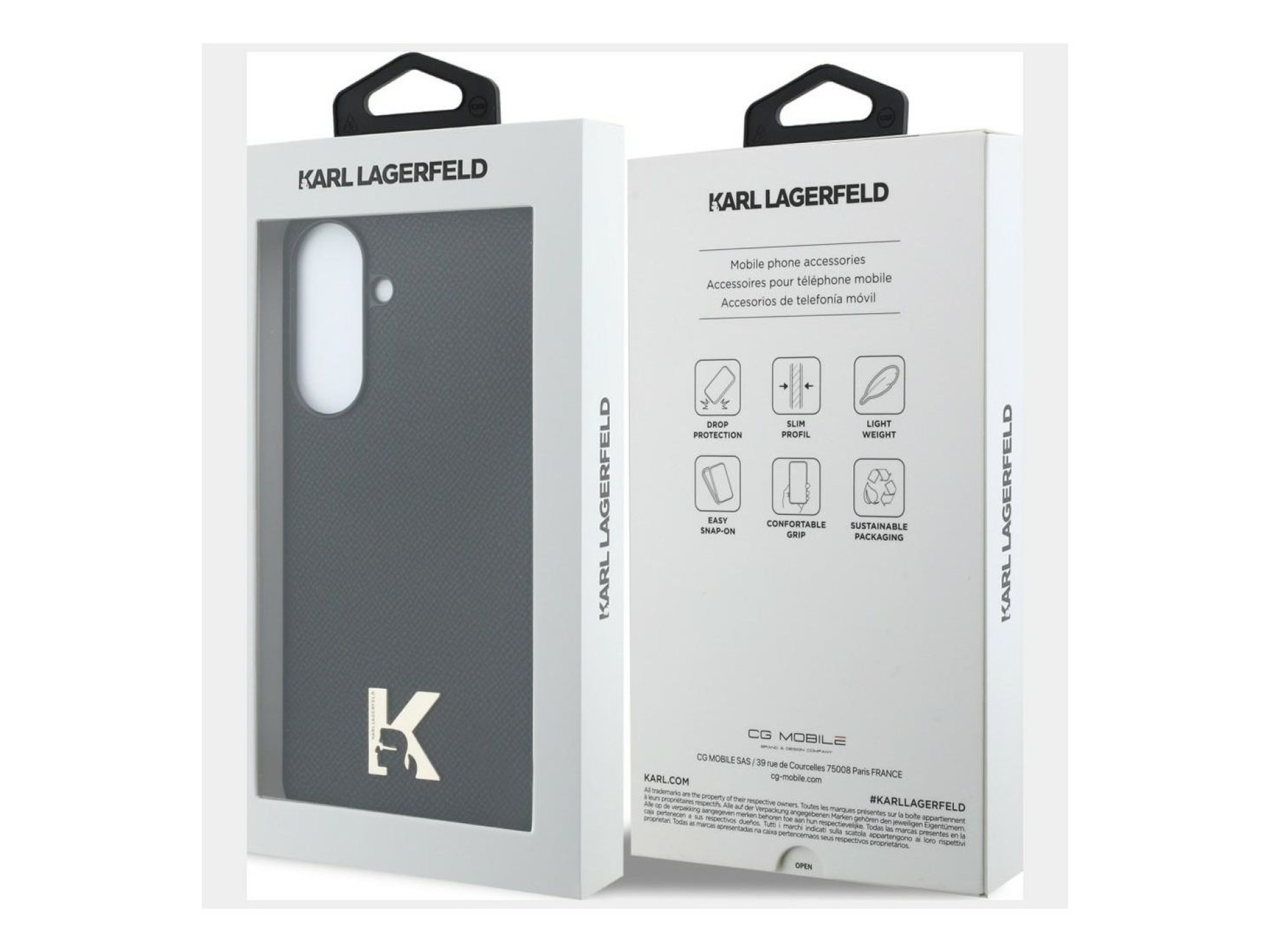 Funda con el logo de Karl Lagerfeld para Samsung Galaxy A57 5G - Negra