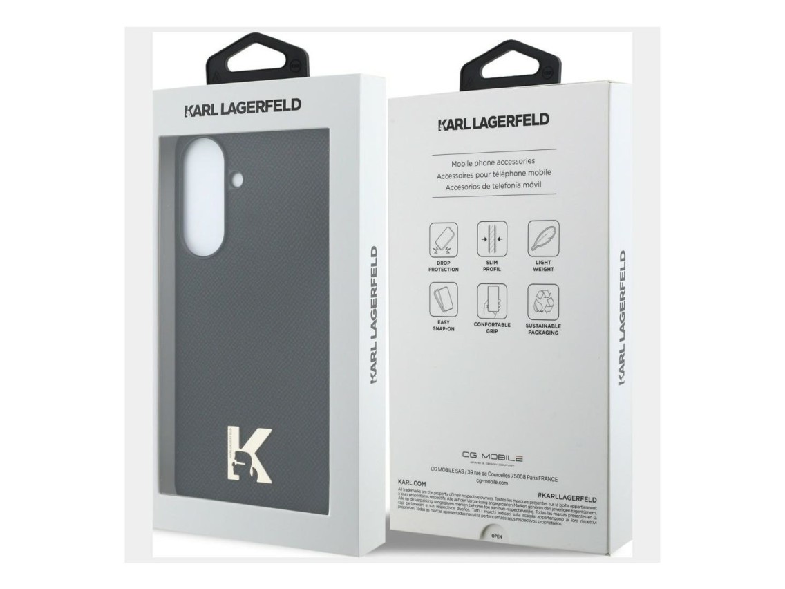 Funda con el logo de Karl Lagerfeld para Samsung Galaxy A57 5G - Negra
