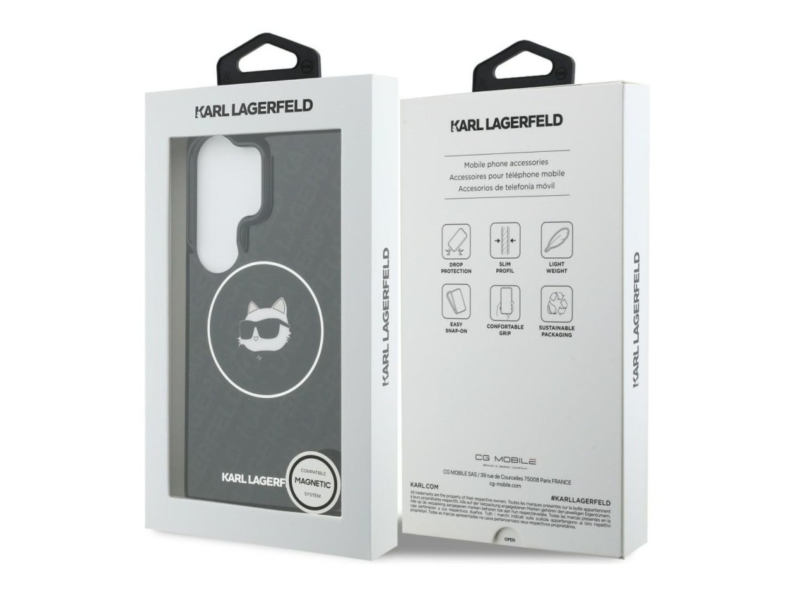 Karl Lagerfeld IML Repeated Choupette MagSafe Case for Samsung Galaxy S26 Ultra - Black