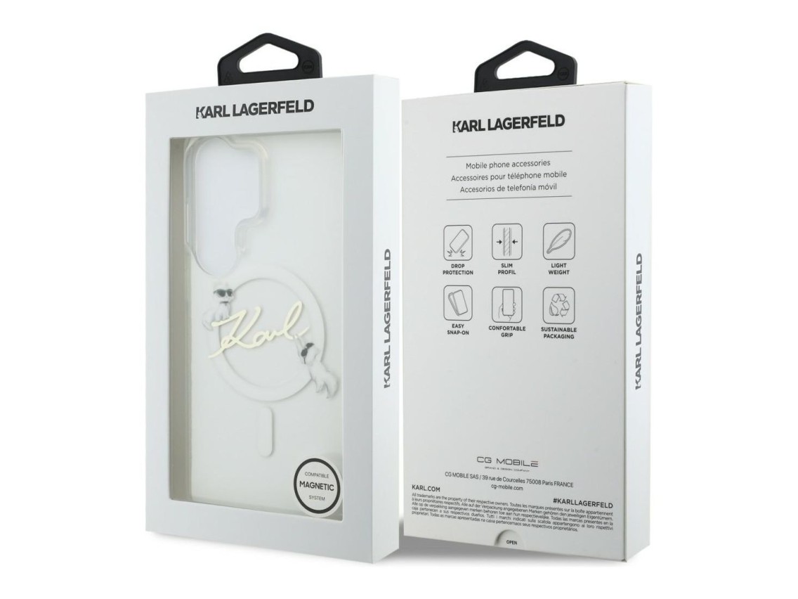 Funda Karl Lagerfeld IML KC Script MagSafe para Samsung Galaxy S26 Ultra - Transparente