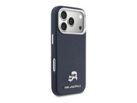 Capa MagSafe Karl Lagerfeld Karl & Choupette Head Pins Saffiano para iPhone 17 Pro - Azul Capa MagSafe Karl Lagerfeld Karl & Choupette Head Pins Saffiano para iPhone 17 Pro - Azul