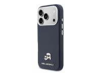 Capa MagSafe Karl Lagerfeld Karl & Choupette Head Pins Saffiano para iPhone 17 Pro - Azul Capa MagSafe Karl Lagerfeld Karl & Choupette Head Pins Saffiano para iPhone 17 Pro - Azul