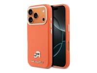 Capa MagSafe Karl Lagerfeld Karl & Choupette Head Pins Saffiano para iPhone 17 Pro - Laranja Capa MagSafe Karl Lagerfeld Karl & Choupette Head Pins Saffiano para iPhone 17 Pro - Laranja