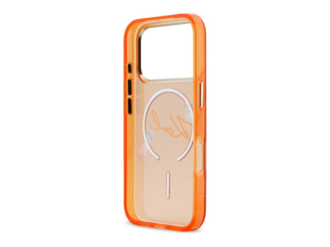 Karl Lagerfeld IML Choupettes Karl Script Logo MagSafe Case for iPhone 17 Pro Max - Orange