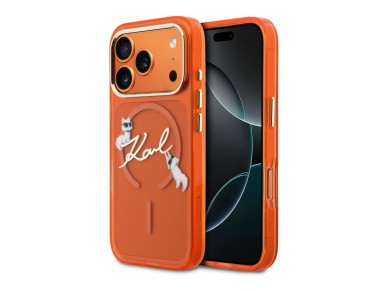 Funda Karl Lagerfeld IML Choupettes Karl Script Logo MagSafe para iPhone 17 Pro - Naranja Funda Karl Lagerfeld IML Choupettes Karl Script Logo MagSafe para iPhone 17 Pro - Naranja