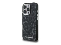 Capa MagSafe Karl Lagerfeld IML com padr�o leopardo para iPhone 16 Pro Max - Preto