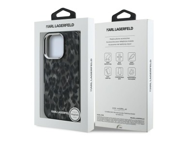 Funda Karl Lagerfeld IML con estampado de leopardo y MagSafe para iPhone 16 Pro Max - Negra Funda Karl Lagerfeld IML con estampado de leopardo y MagSafe para iPhone 16 Pro Max - Negra