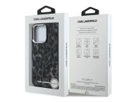 Capa MagSafe Karl Lagerfeld IML com padr�o leopardo para iPhone 16 Pro Max - Preto