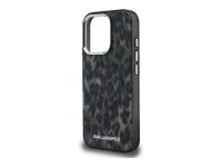 Capa MagSafe Karl Lagerfeld IML com padr�o leopardo para iPhone 16 Pro Max - Preto