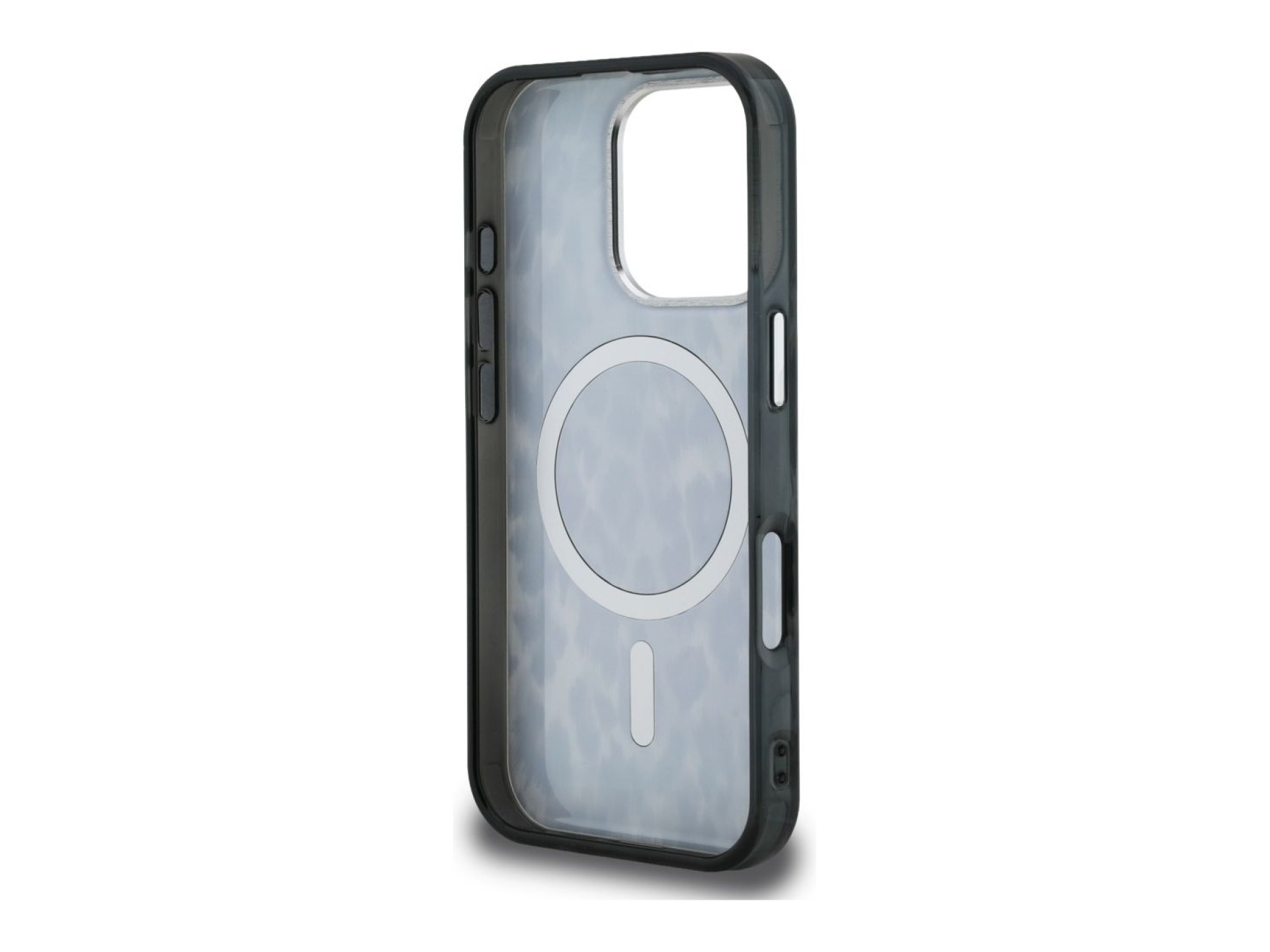 Capa MagSafe Karl Lagerfeld IML com padrão leopardo para iPhone 16 Pro Max - Preto