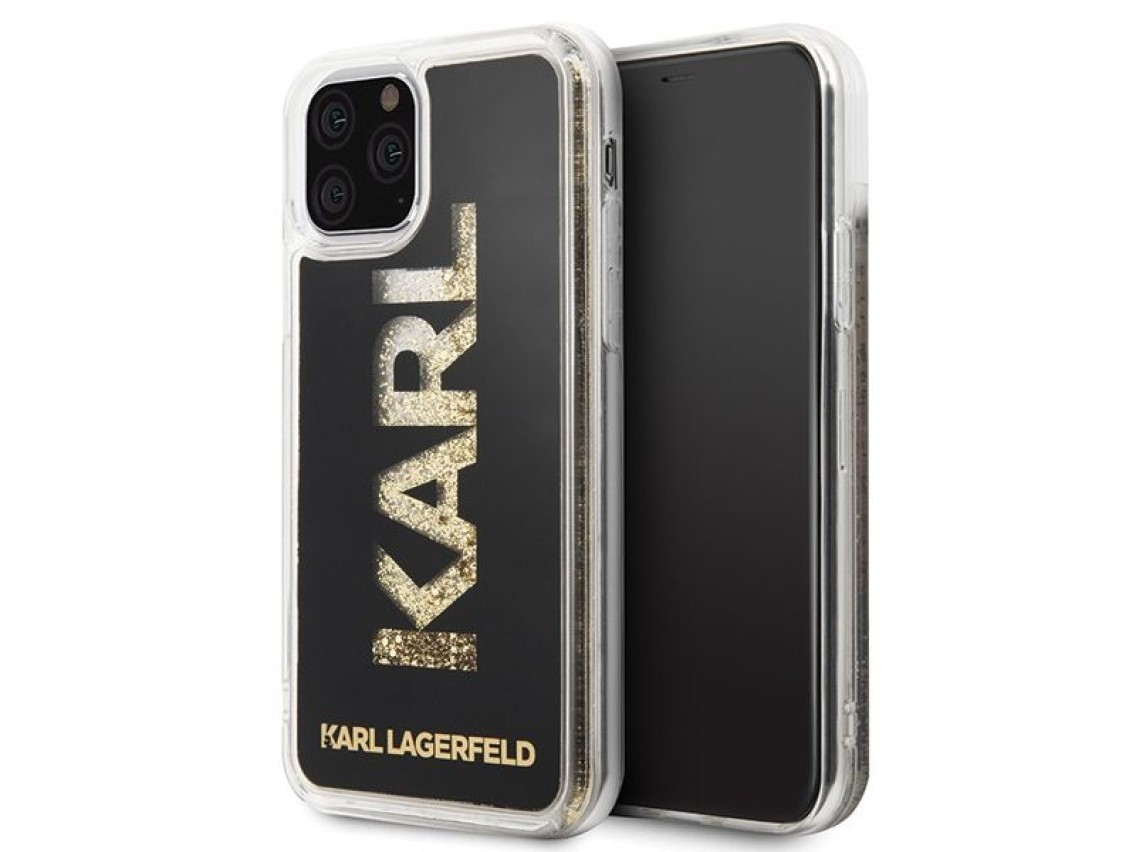 Karl Lagerfeld Karl Logo Glitter Case for iPhone 11 Pro - Black