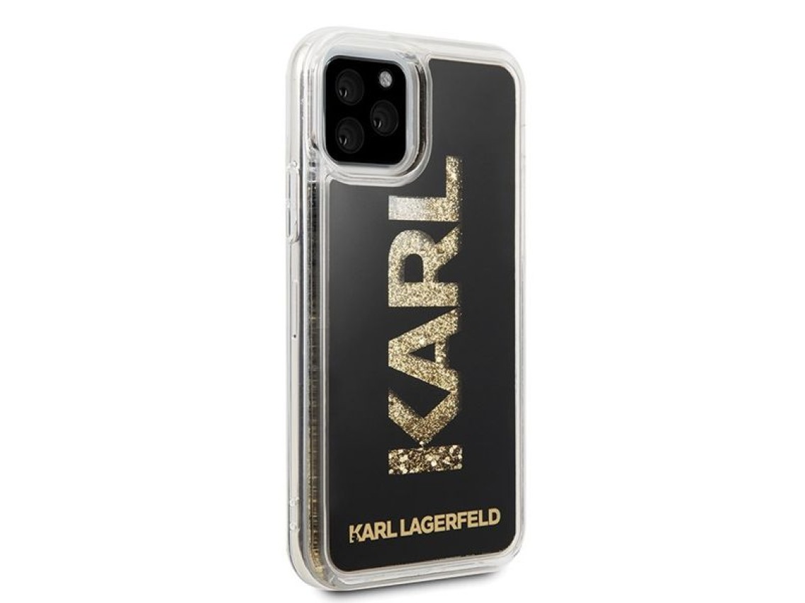 Karl Lagerfeld Karl Logo Glitter Case for iPhone 11 Pro - Black