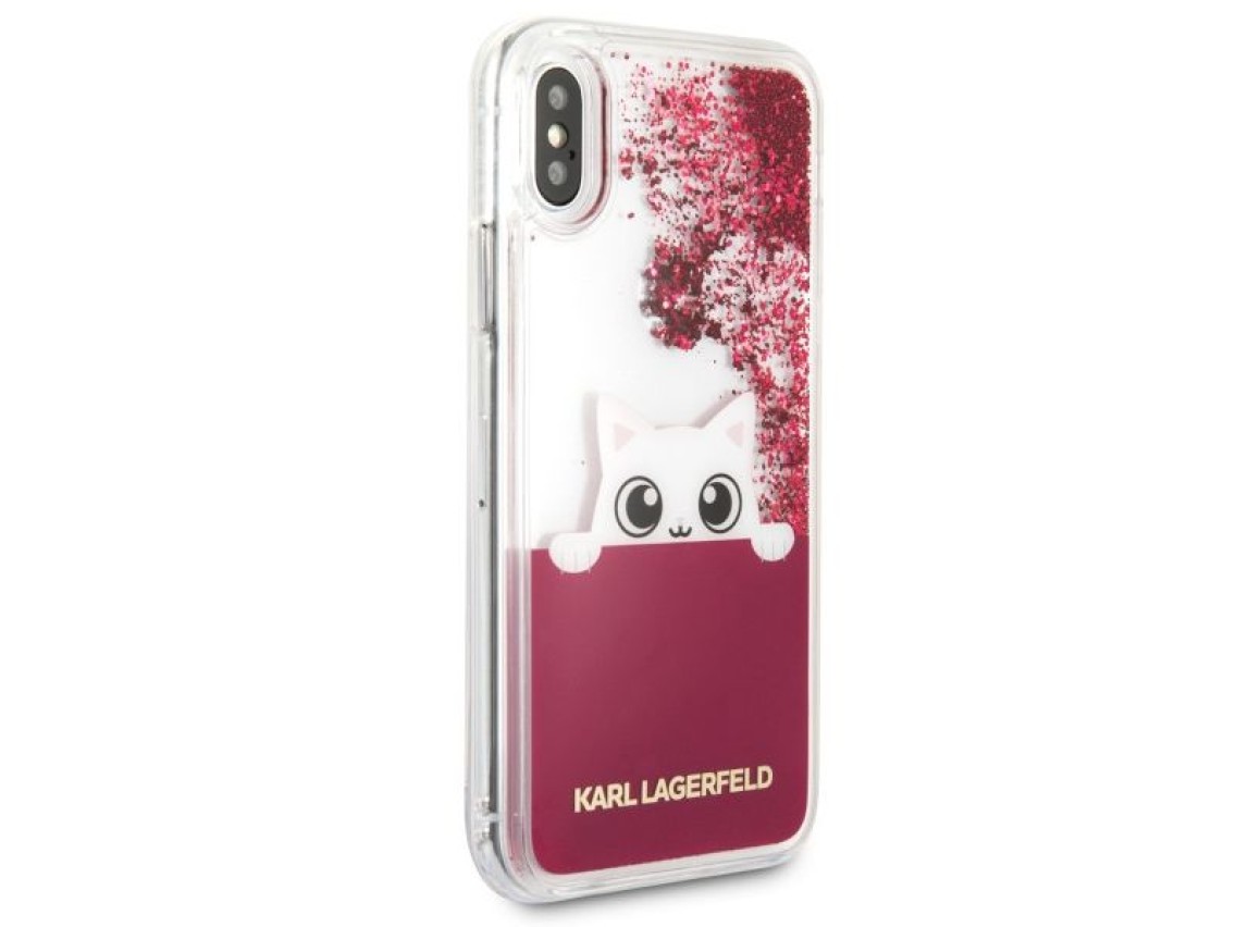 Karl Lagerfeld Liquid Glitter iPhone X Case - Pink