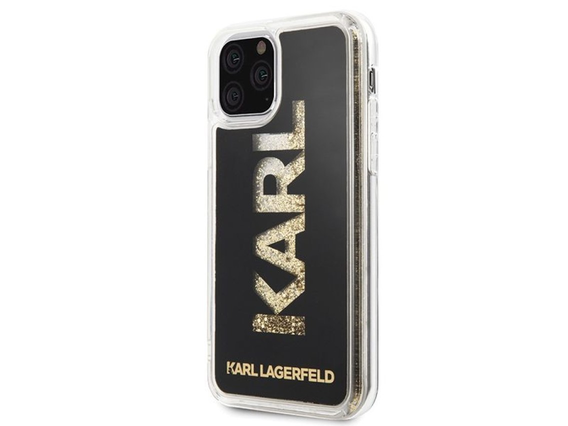 Karl Lagerfeld Karl Logo Glitter Case for iPhone 11 Pro - Black