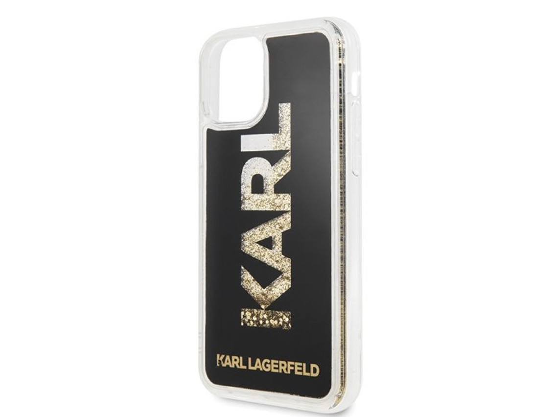 Karl Lagerfeld Karl Logo Glitter Case for iPhone 11 Pro - Black
