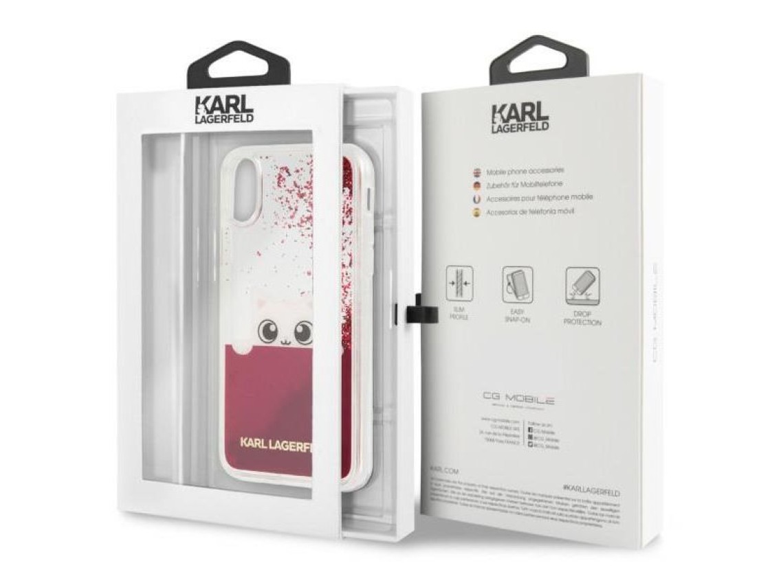Karl Lagerfeld Liquid Glitter iPhone X Case - Pink