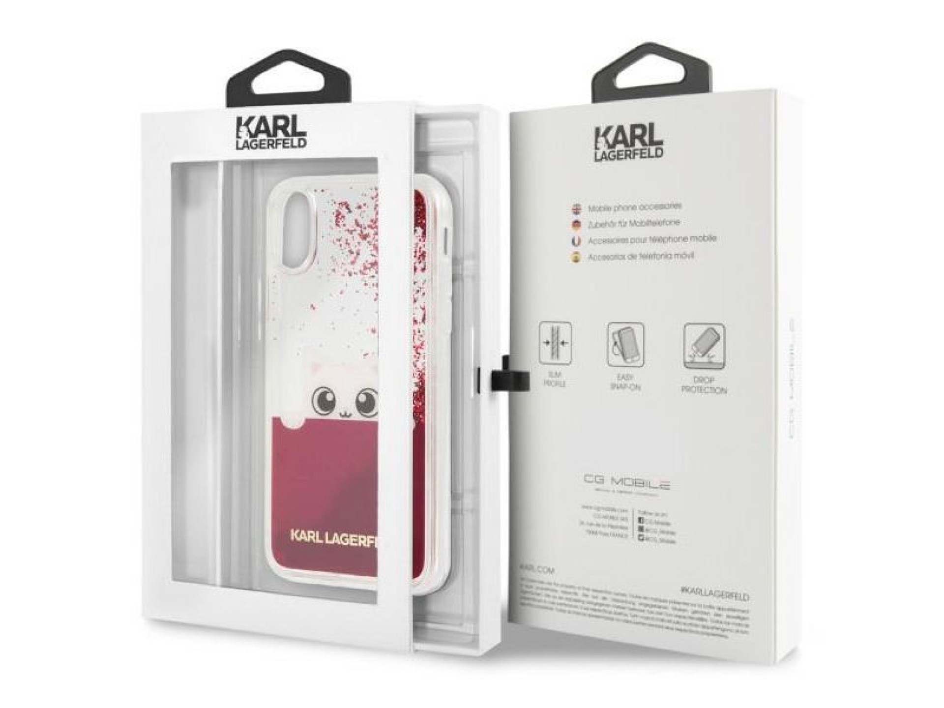 Karl Lagerfeld Liquid Glitter iPhone X Case - Pink