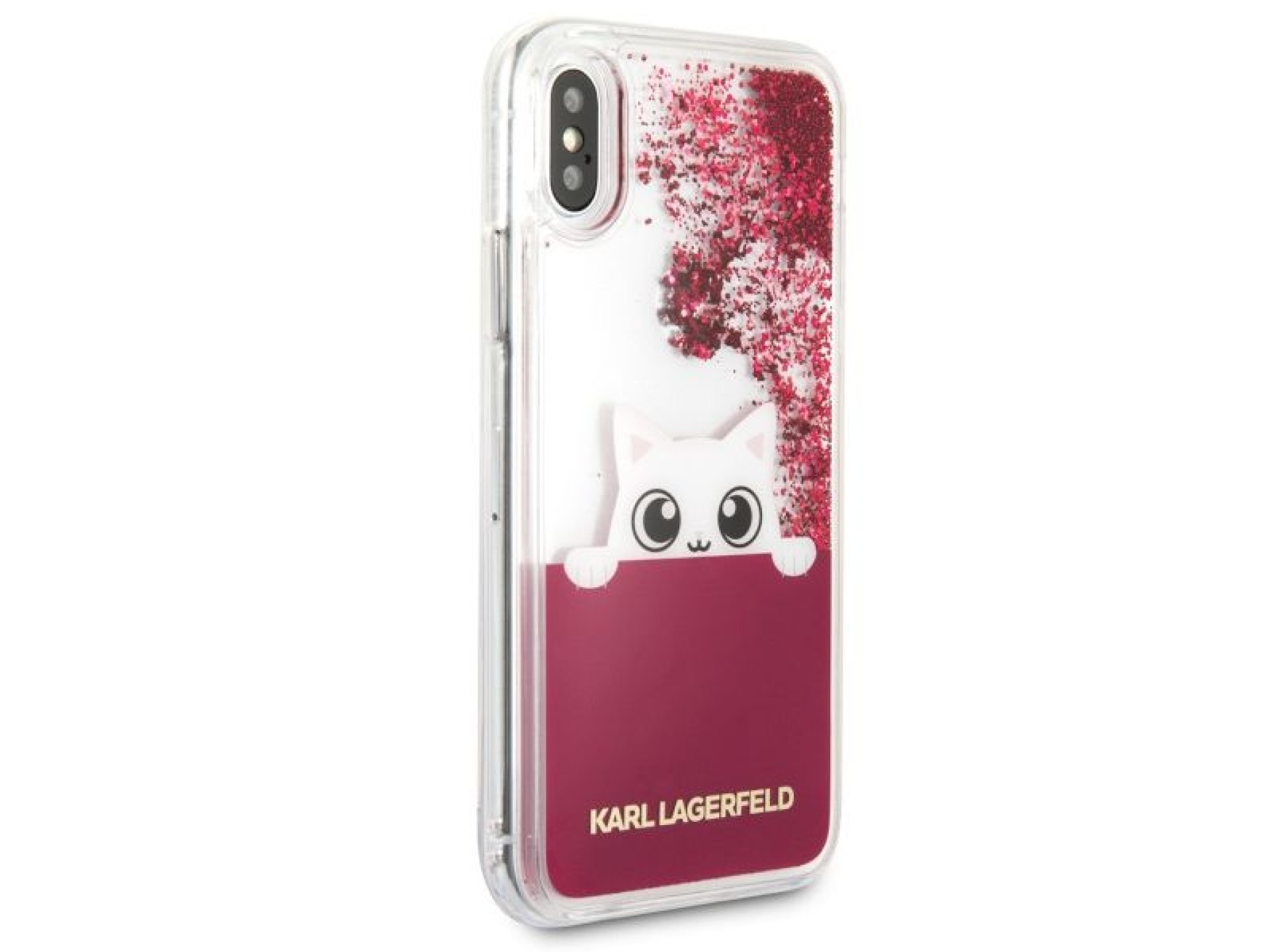 Karl Lagerfeld Liquid Glitter iPhone X Case - Pink