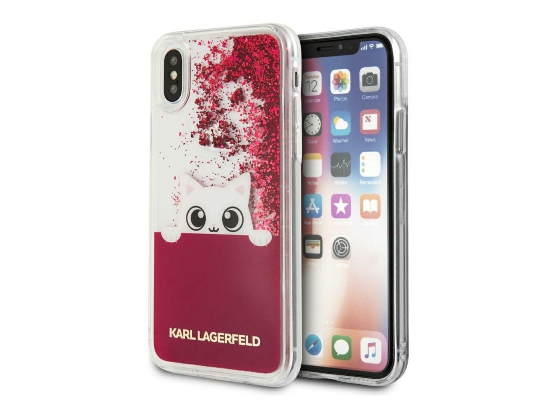 Karl Lagerfeld Liquid Glitter iPhone X Case - Pink