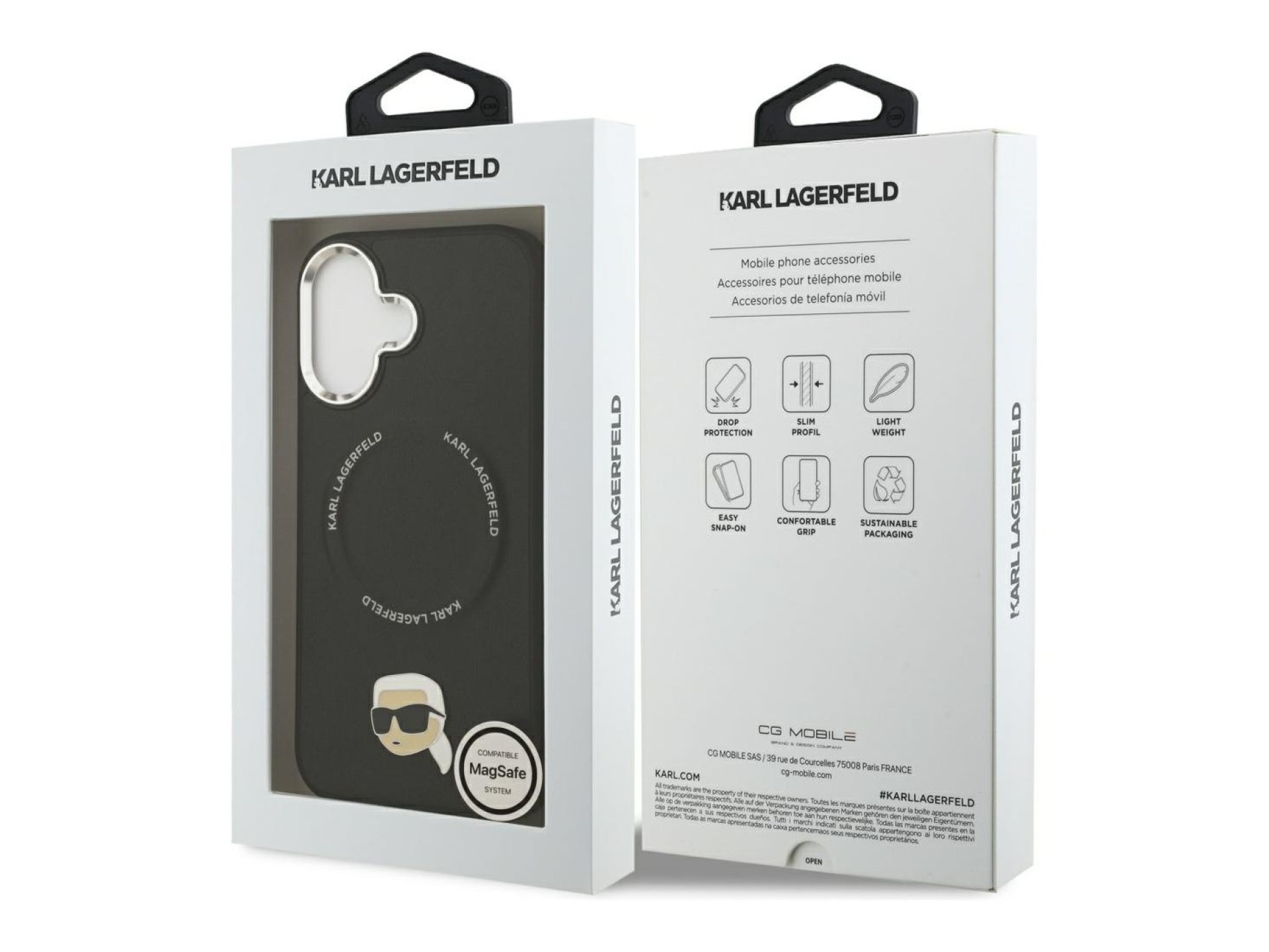 Capa MagSafe Karl Lagerfeld Karl Pin para iPhone 17 - Preto