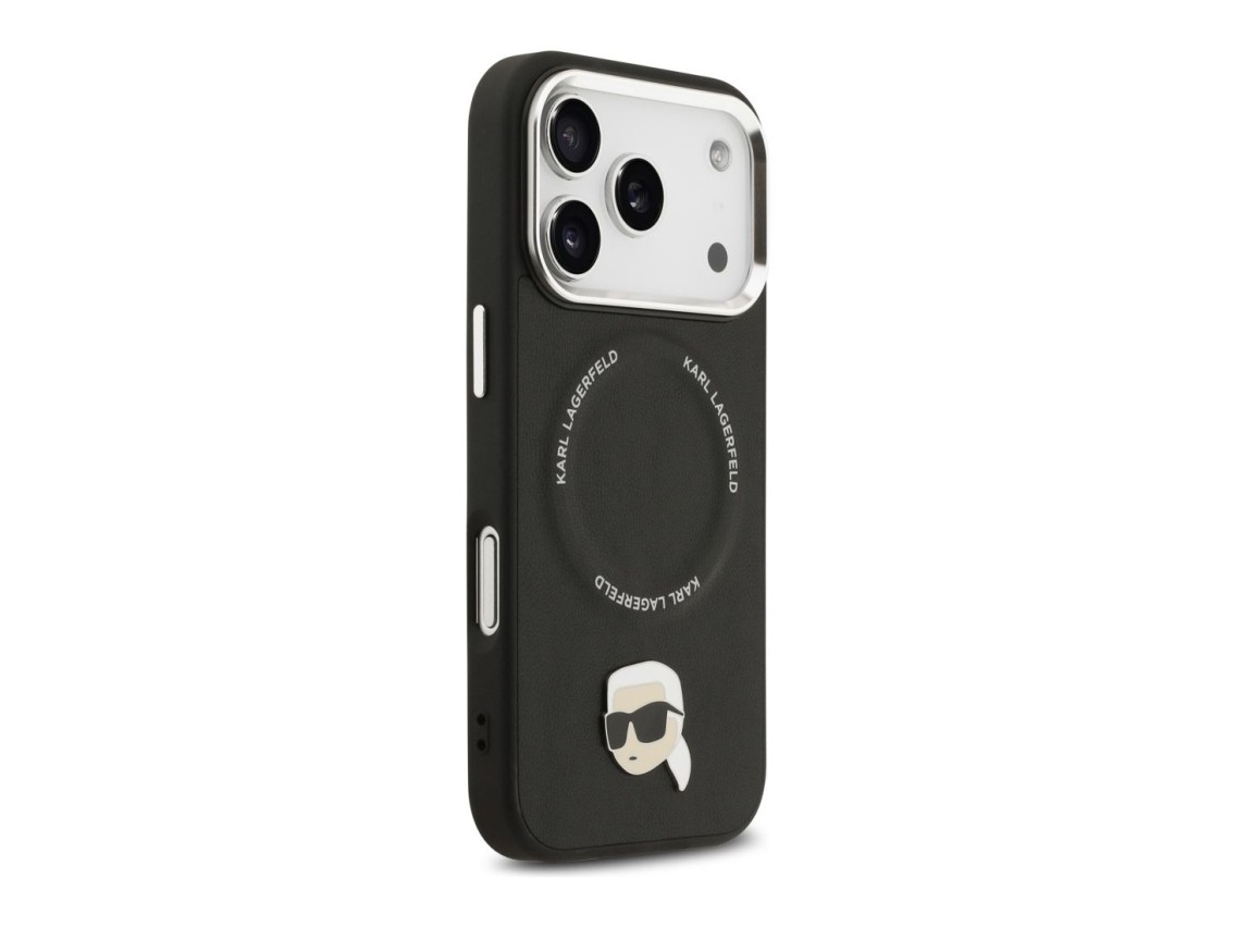 Capa MagSafe Karl Lagerfeld Karl Pin para iPhone 17 Pro - Preto