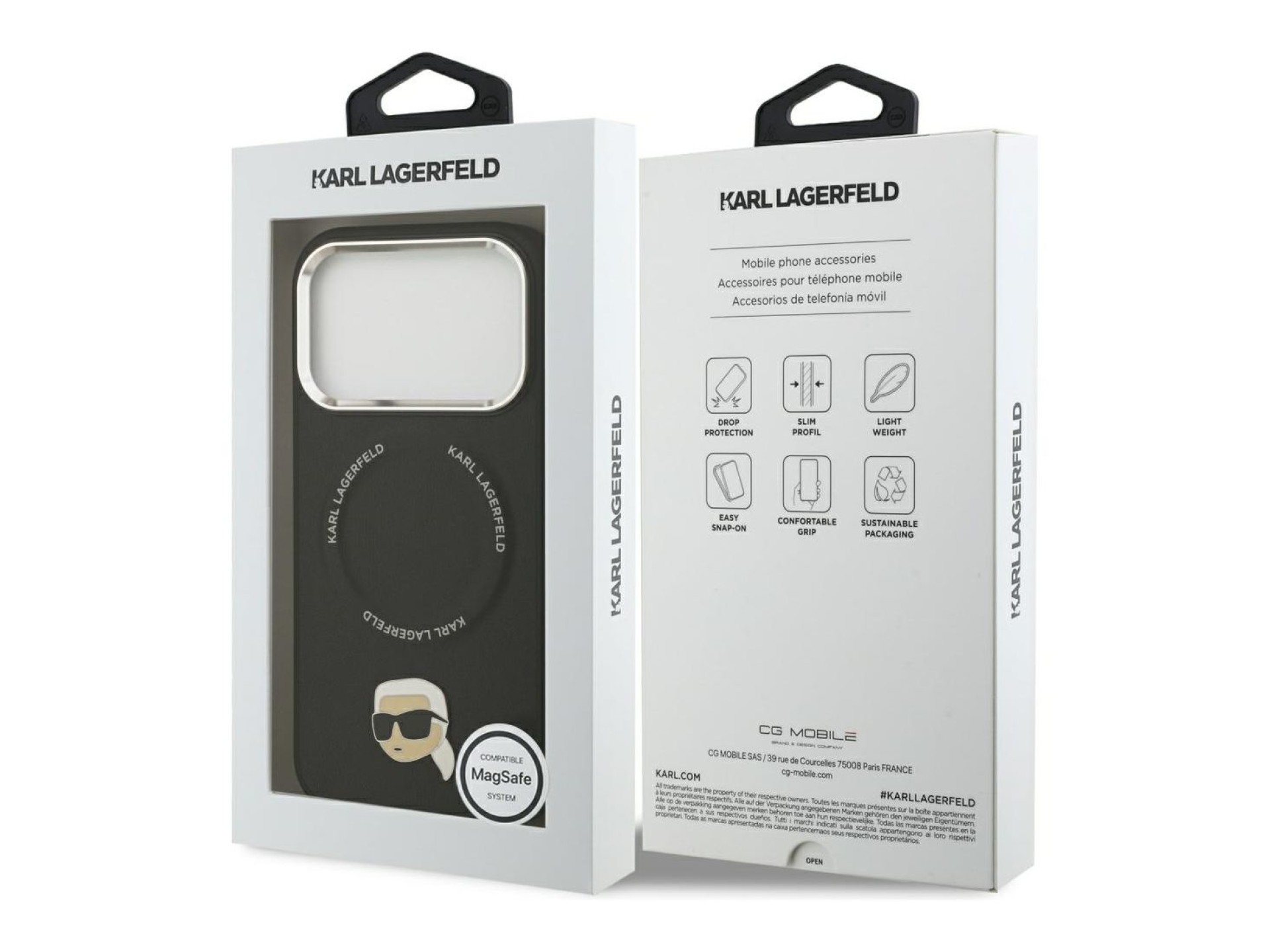 Capa MagSafe Karl Lagerfeld Karl Pin para iPhone 17 Pro - Preto
