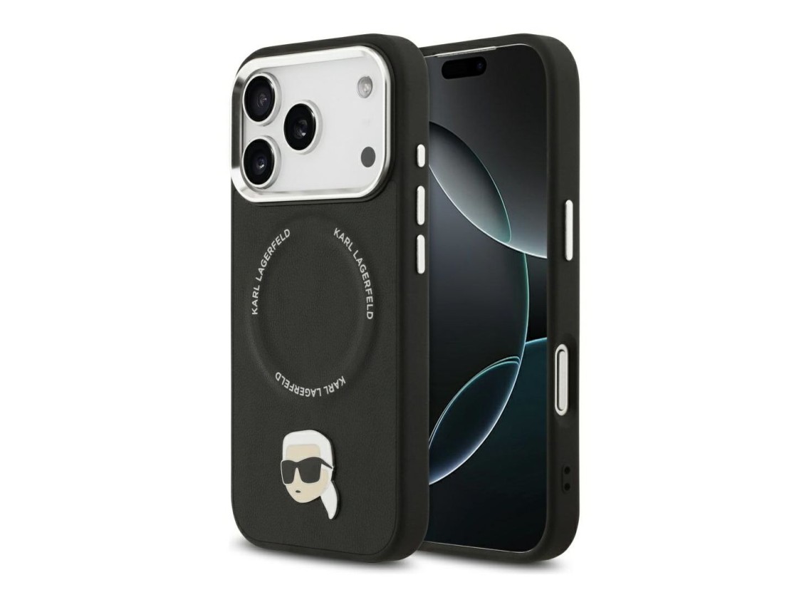 Capa MagSafe Karl Lagerfeld Karl Pin para iPhone 17 Pro - Preto