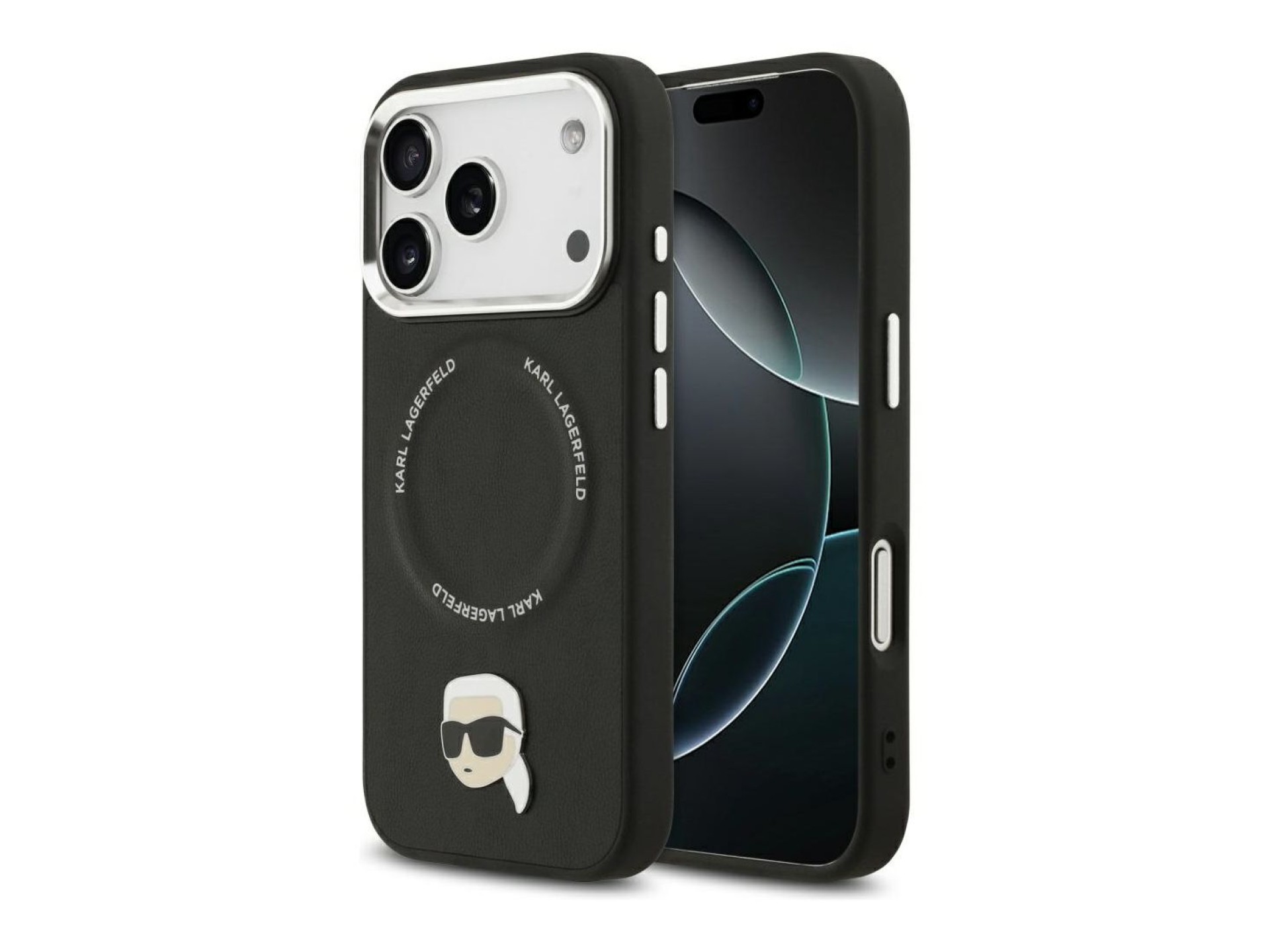 Capa MagSafe Karl Lagerfeld Karl Pin para iPhone 17 Pro - Preto