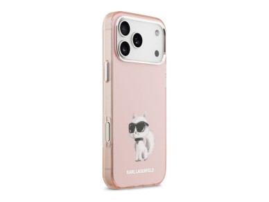 Karl Lagerfeld IML Aquarelle Choupette & Logo MagSafe Case for iPhone 17 Pro - Pink