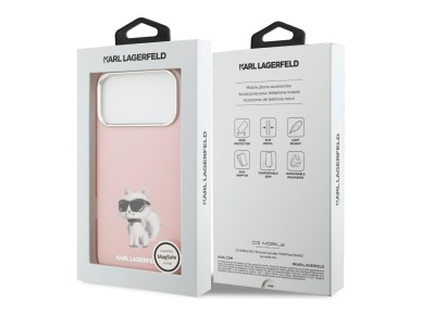 Karl Lagerfeld IML Aquarelle Choupette & Logo MagSafe Case for iPhone 17 Pro - Pink