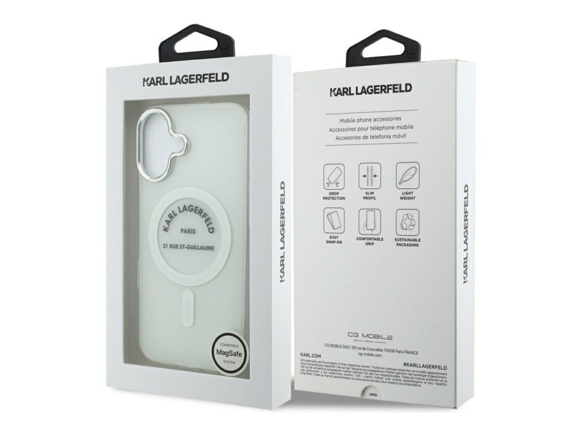 Karl Lagerfeld IML Karl RSG Logo MagSafe Case for iPhone 17 - Transparent