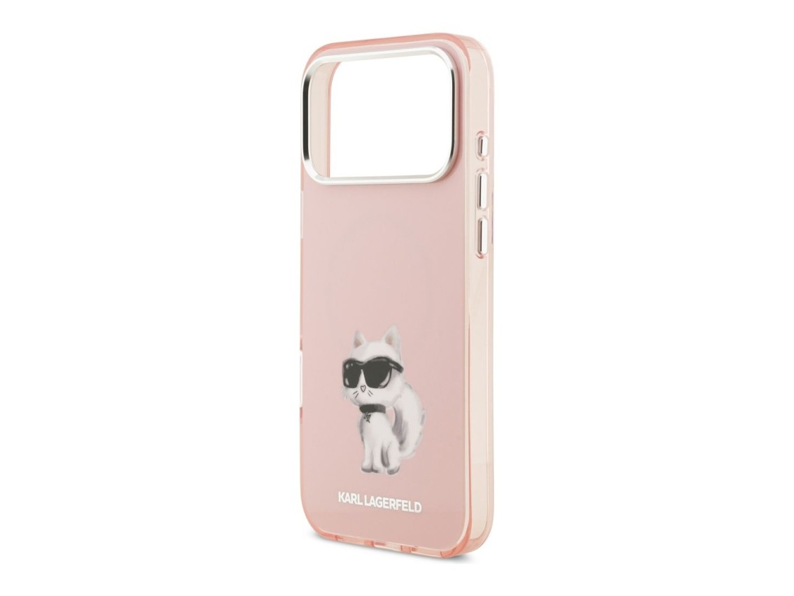 Capa MagSafe Karl Lagerfeld IML Aquarelle Choupette & Logo para iPhone 17 Pro - Rosa