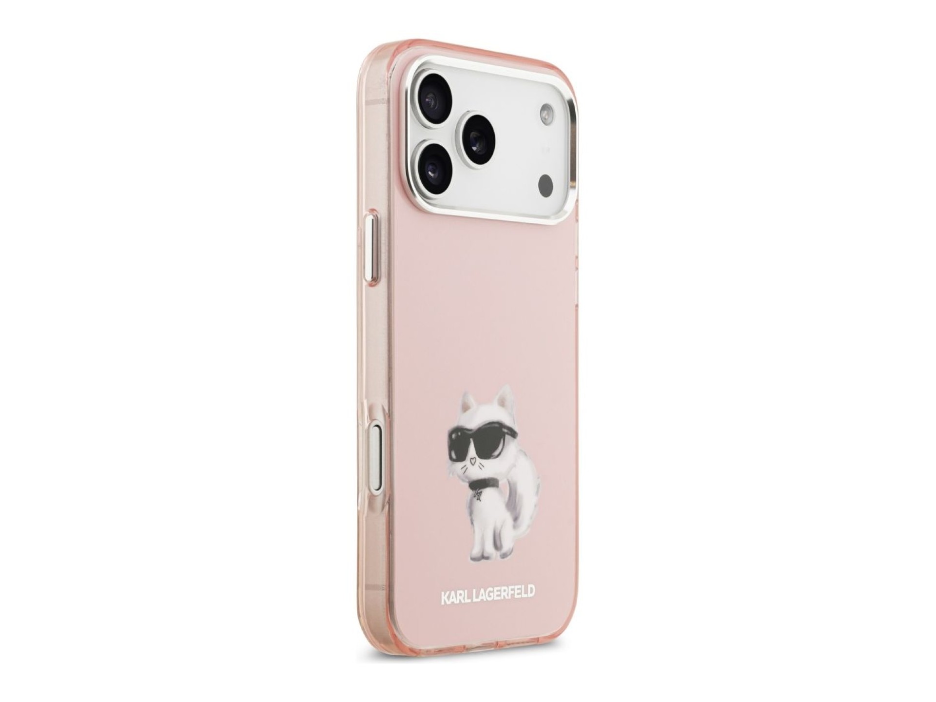 Capa MagSafe Karl Lagerfeld IML Aquarelle Choupette & Logo para iPhone 17 Pro - Rosa