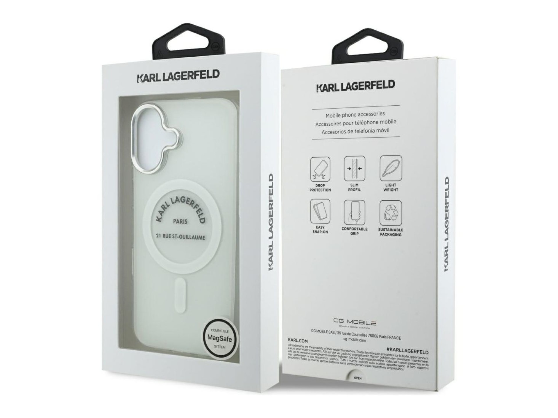 Karl Lagerfeld IML Karl RSG Logo MagSafe Case for iPhone 17 - Transparent