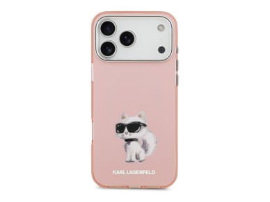 Karl Lagerfeld IML Aquarelle Choupette & Logo MagSafe Case for iPhone 17 Pro - Pink